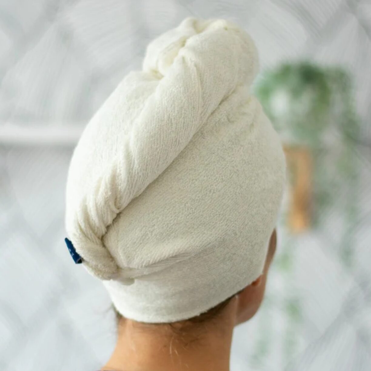 Helen Round Bamboo Cotton Hair Wrap Towel