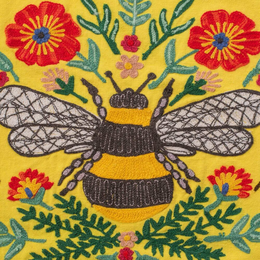 Ian Snow Embroidered Bee Cushion Cover