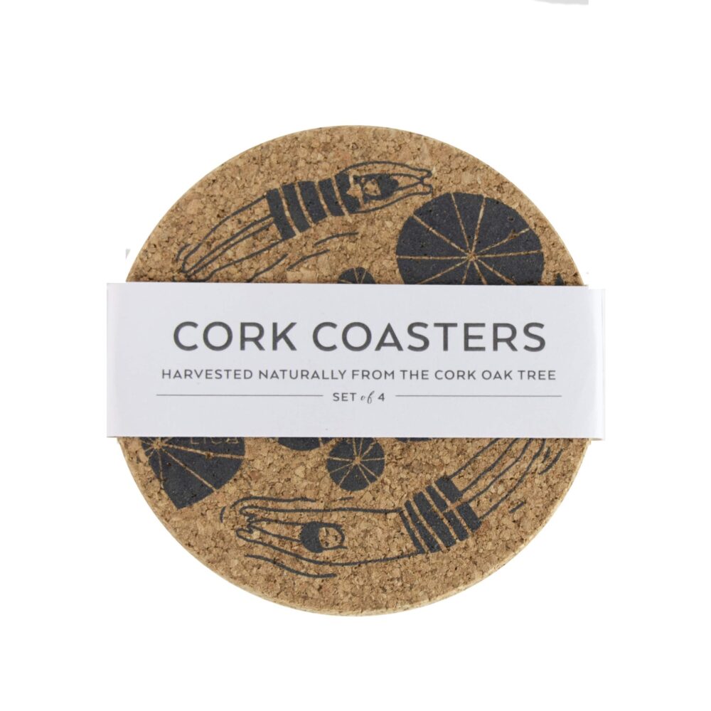LIGA Organic Cork Coasters - Wild Swimmers
