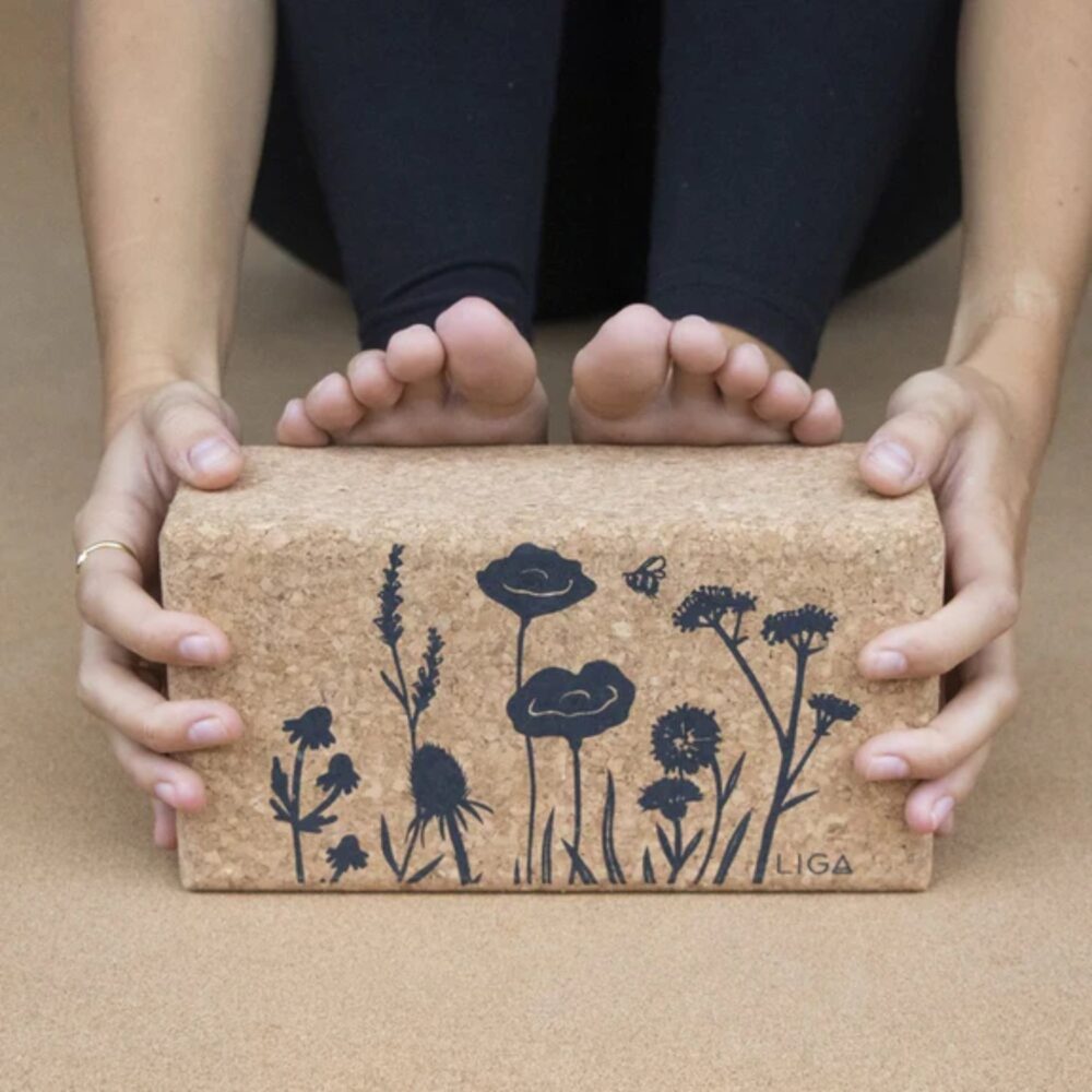 LIGA Organic Cork Yoga Block - Wildflowers