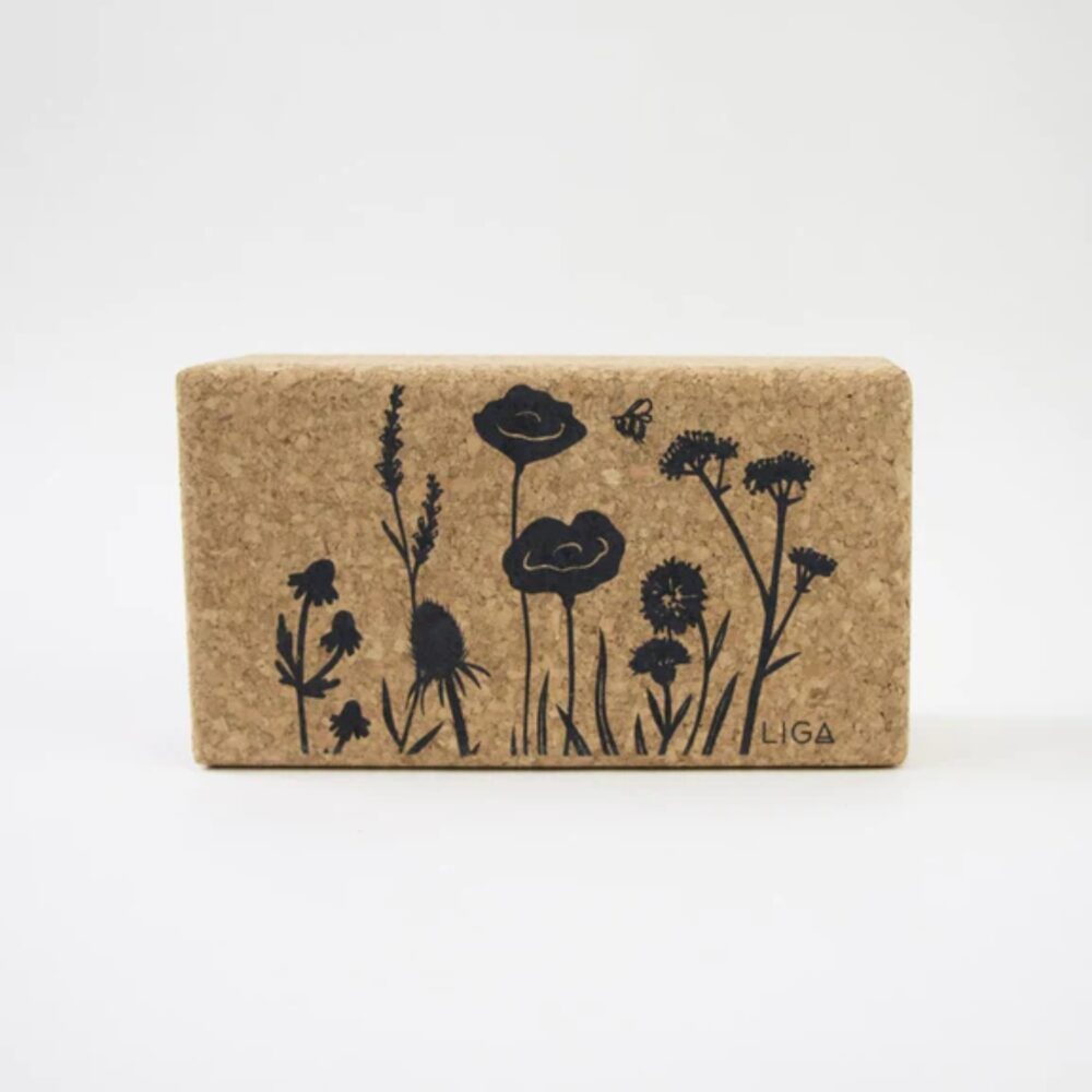 LIGA Organic Cork Yoga Block Wildflowers