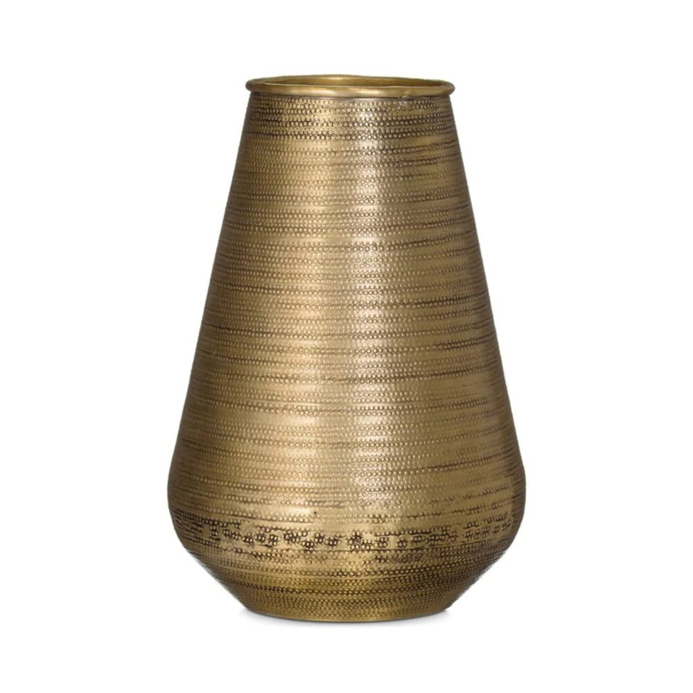 Nkuku Wide Antique Brass Vase