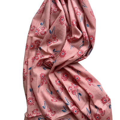 Namaste Kiara Floral Printed Cotton Scarf – Pink