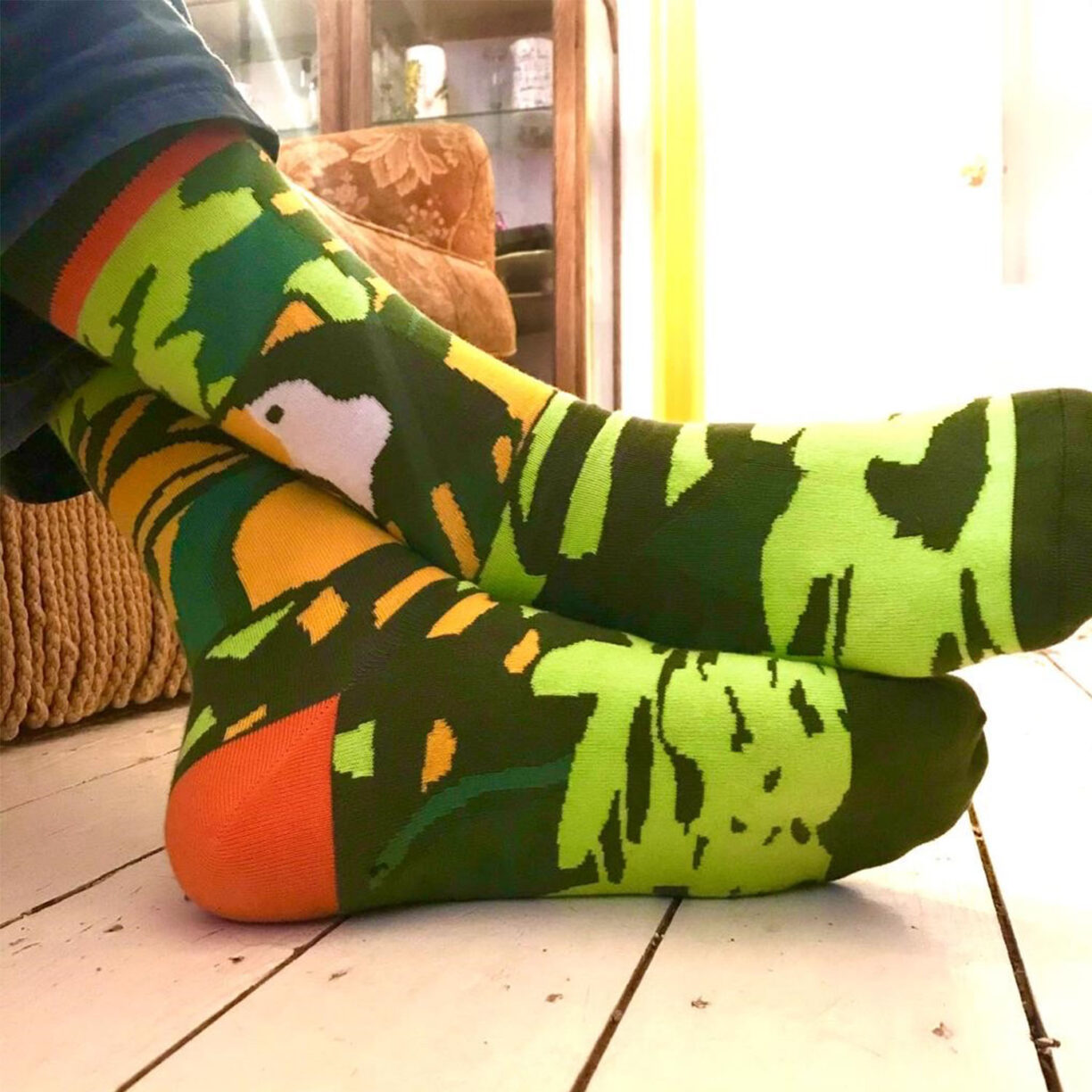 socks on mans feet