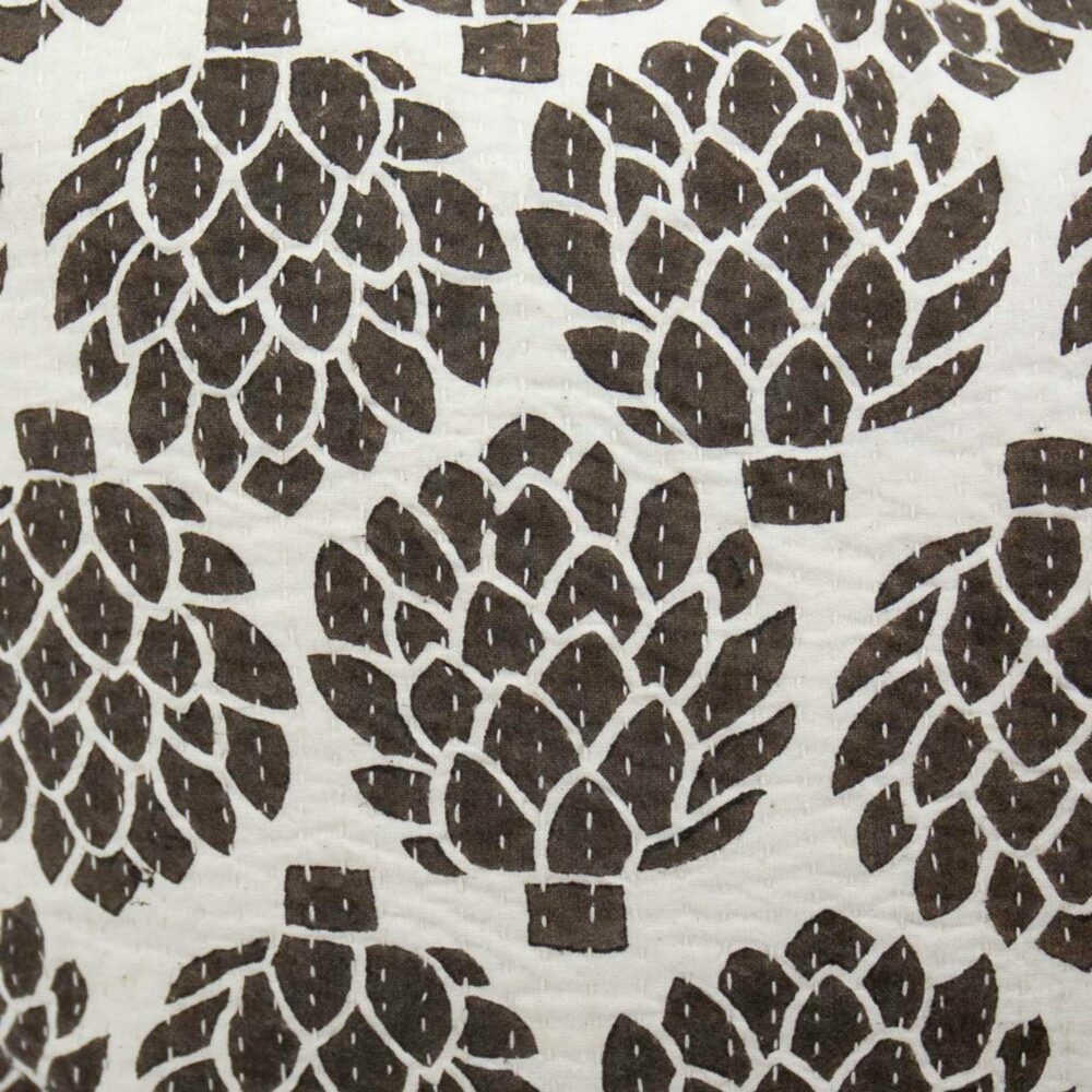 close up of Afroart artichoke cushion cover