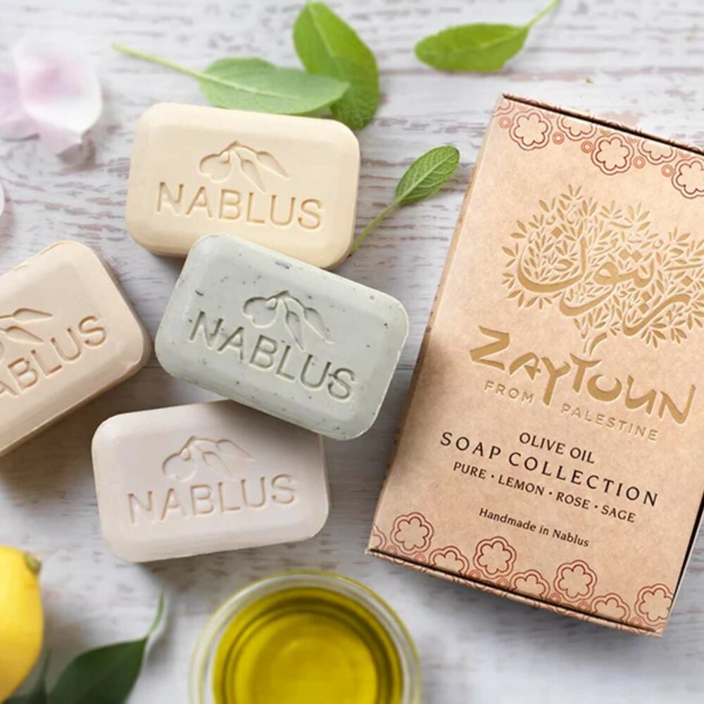 unwrapped Zaytoun olive oil soaps