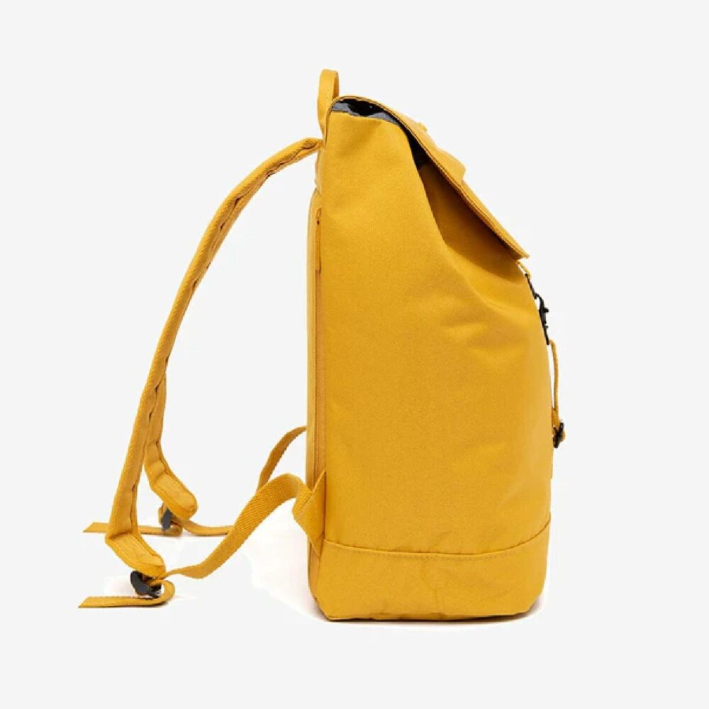 lefrik scout backpack mustard yellow side view