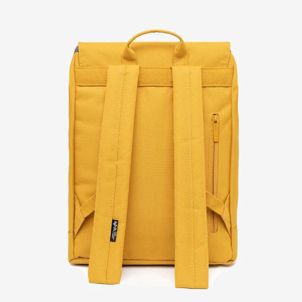 lefrik scout backpack mustard yellow back view