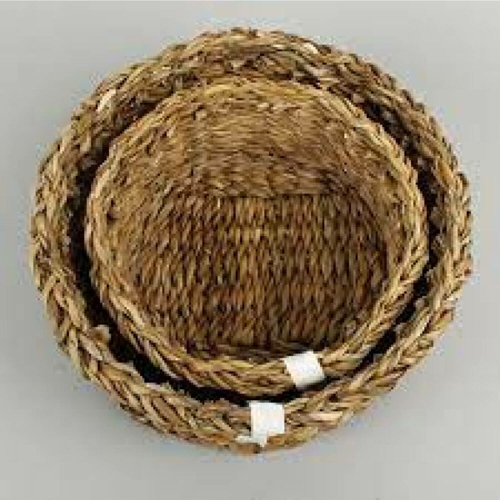small seagrass basket inside medium basket shown from above
