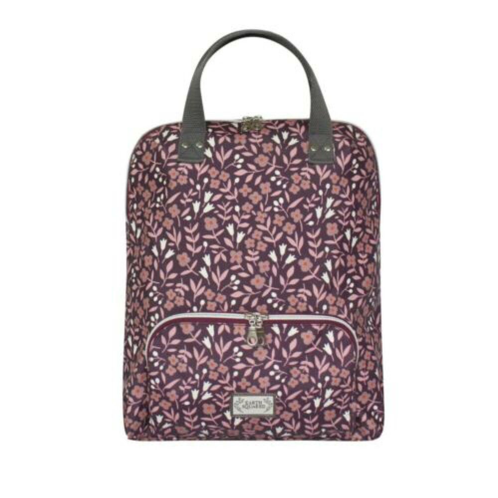 pink/purple earth squared oil cloth backpack