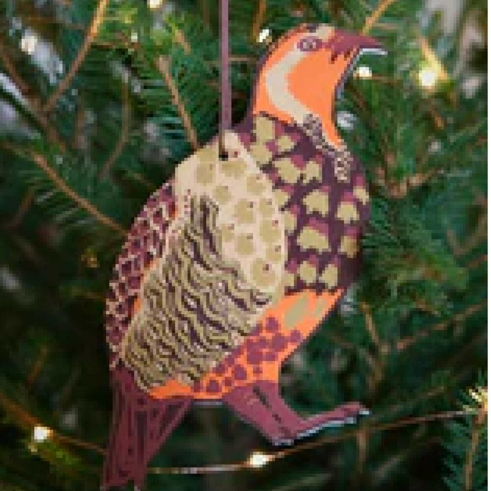 bird 4 shown in 3D hanging from Christmas Tree