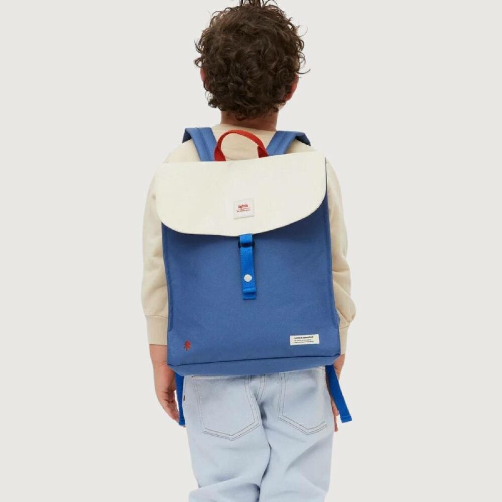 child wearing lefrik handy mini backpack on their back