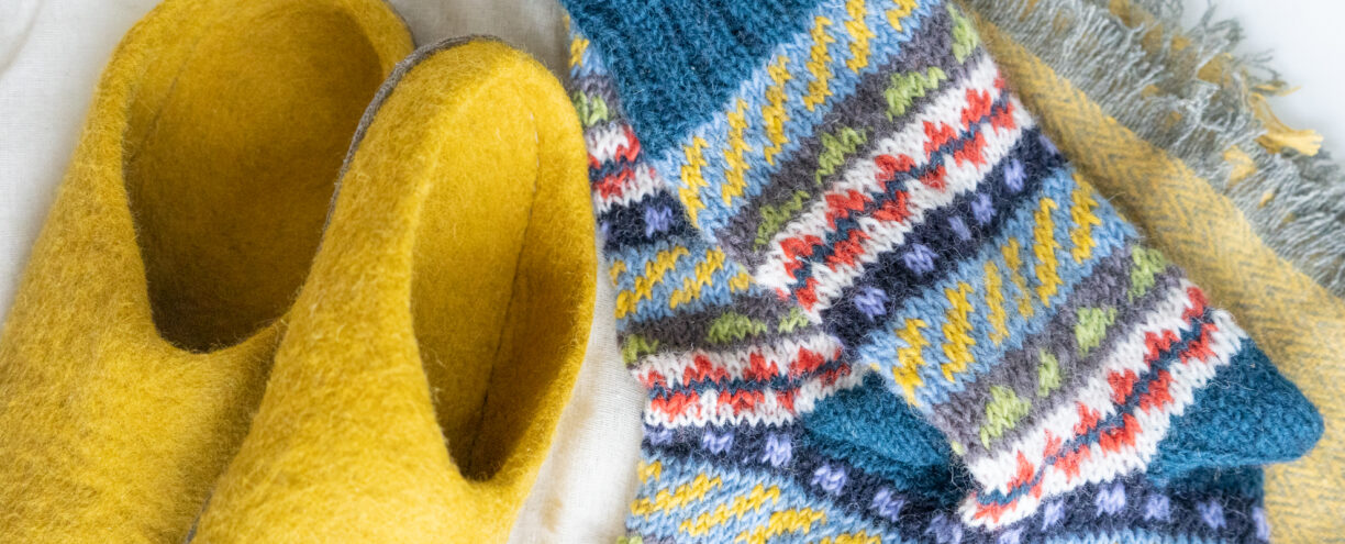 woolly items, socks and slippers