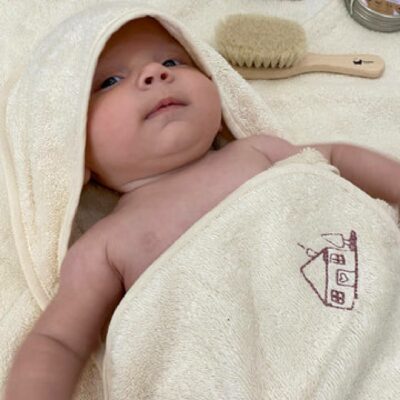 Baby in Cosy Cottage Organic Cotton Hooded Towel