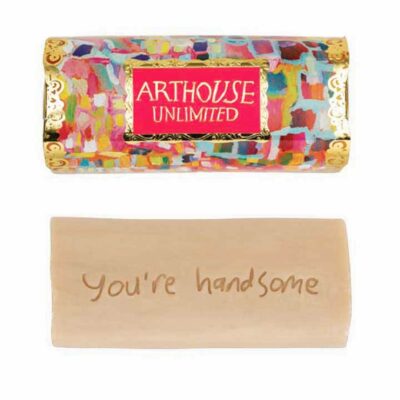 ARTHOUSE Unlimited Genie soap. Image shows outer packaging and soap with "you're handsome" inscription